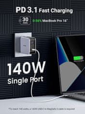 Ugreen Nexode 3 portni 140W USB-C polnilnik s PD 3.1 GaN