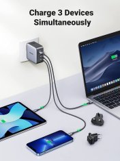 Ugreen Nexode 65W USB A + USB C potovalni polnilnik GaN II PD 3.0