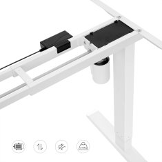 Songmics Električen Sit/Stand okvir za mizo bel, LSD010W01V1