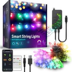 Family Pametne božične lučke - USB - 50 RGB LED - 5 m - Wi-Fi, Bluetooth, odzivajo na glasbo