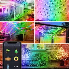 Family Pametne božične lučke - USB - 66 RGB LED - 10 m - Bluetooth, odzivajo na glasbo