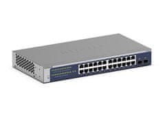 Netgear 24-portno gigabitno ethernetno pametno stikalo z 2 priključkoma SFP - GS724Tv6