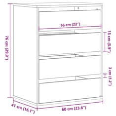 Vidaxl Kotni predalnik betonsko siv 60x41x76 cm inženirski les