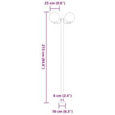 Vidaxl Zunanja talna svetilka 3 kosi srebrna 215 cm nerjaveče jeklo