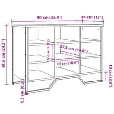 Vidaxl Omarica za čevlje rjavi hrast 90x38x61,5 cm inženirski les