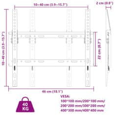 Vidaxl Stenski nosilec za TV 26-63-palčni VESA 400x400 mm 40kg