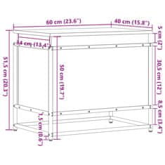 Vidaxl Škatla s pokrovom dimljeni hrast 60x40x51,5 cm inženirski les