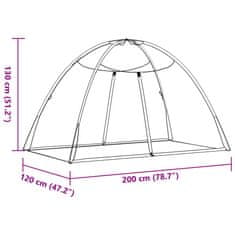 Vidaxl Komarnik mongolski z vrati 220 mreža bela 200x120x130 cm