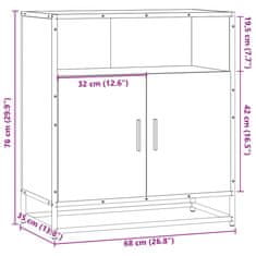 Vidaxl Komoda črna 68x35x76 cm inženirski les