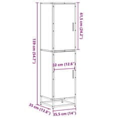 Vidaxl Visoka omara črna 35,5x35x139 cm inženirski les in kovina