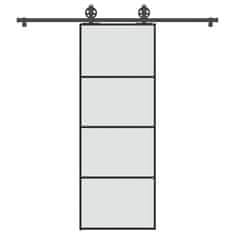 shumee vidaXL Drsna vrata z opremo 76x205 cm ESG steklo in aluminij