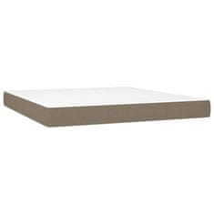 Vidaxl Box spring postelja z vzmetnico taupe 180x200 cm blago