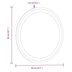 Vidaxl LED kopalniško ogledalo 50 cm okroglo