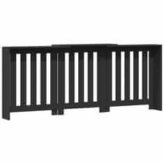 Vidaxl Pokrov za radiator črn 205x21,5x83,5 cm inženirski les