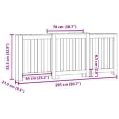 Vidaxl Pokrov za radiator hrast 205x21,5x83,5 cm inženirski les