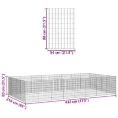 Vidaxl Ograda za živali na prostem s 24 paneli 54x80 cm železo