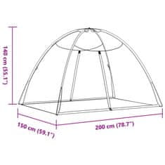 Vidaxl Komarnik mongolski z vrati 220 mreža bela 200x150x140 cm