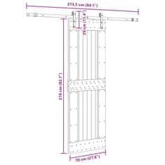 Vidaxl Drsna vrata s kompletom vodil 70x210 cm trdna borovina