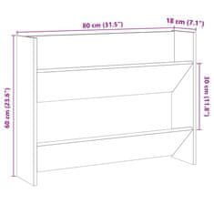 Vidaxl Stenska omara za čevlje artisian hrast 80x18x60cm iverna plošča