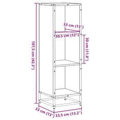 Vidaxl Knjižna omara sonoma hrast 33,5x33x107,5 cm inženirski les