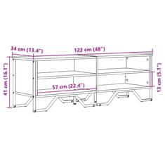 Vidaxl TV omarica sonoma hrast 122x34x41 cm inženirski les