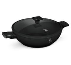 Ponev WOK s titanovo površino in pokrovom 30 cm Matte Black Collection BH-8182