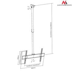 Maclean Maclean MC-631 Stenski nosilec, univerzalni stropni nosilec Maclean MC-541, LCD LED plazma 32" - 55" do 50 kg