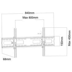 Maclean Maclean MC-422 Stenski nosilec televizorja Heavy Duty 43"-100" max VESA 800x400 120kg Nagib +/-15° Nosilec nosilca z vodoravnico Dodatki