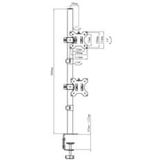 Maclean Maclean Monitor Mount, max VESA 100x100, 13-27", 9 kg, MC-966