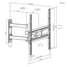 Maclean Maclean TV nosilec, max vesa 400x400, za ukrivljene televizorje, 33-70", 35 kg, MC-647N