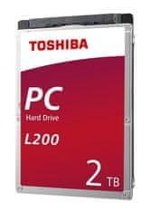 Toshiba Toshiba L200 notranji trdi disk 2 TB 5400 vrtljajev na minuto 128 MB 2,5" Serial ATA III