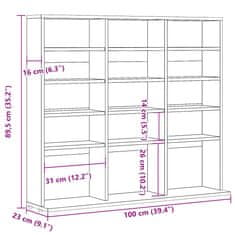 Vidaxl Omarica za CD-je artisan hrast 100x23x89,5 cm inženirski les