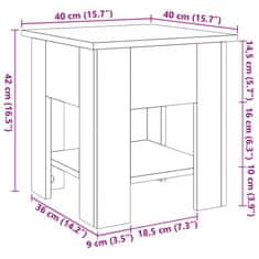 Vidaxl Klubska mizica artisan hrast 40x40x42 cm inženirski les