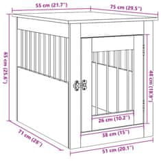 Vidaxl Boks za psa betonsko siva 55x75x65 cm inženirski les