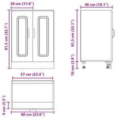 Vidaxl Osnovna omarica za umivalnik Kalmar artisan hrast 60x46x81,5cm