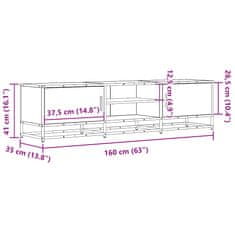 Vidaxl TV omarica siva sonoma 160x35x41 cm inženirski les in kovina