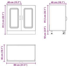 Vidaxl Osnovna omarica za umivalnik Kalmar siva sonoma 80x46x81,5 cm