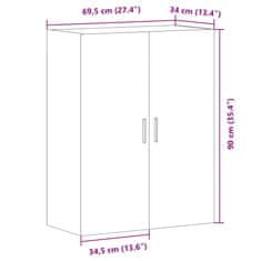 Vidaxl Stenska omarica artisan hrast 69,5x34x90 cm