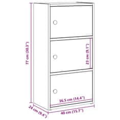 Vidaxl Knjižna omara sonoma hrast 40x24x77 cm inženirski les