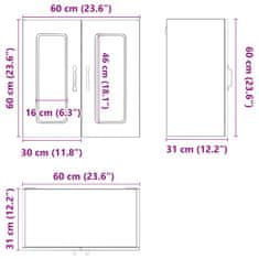 Vidaxl Kuhinjska stenska omarica s steklenimi vrati Kalmar rjavi hrast