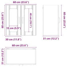 Vidaxl Kuhinjska stenska omarica s steklenimi vrati Lucca inž. les