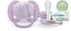 Philips AVENT Ultrasoft Premium dude 0-6m vijolične barve, 1 kos+WWW milo 60 kosov