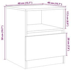 Vidaxl Nočna omarica 2 kosa artisan hrast 40x40x50 cm inženirski les