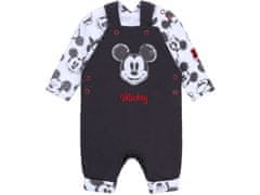 Disney Sive hlače z naramnicami + bodi Mickey Mouse DISNEY 0-0 m 50 cm