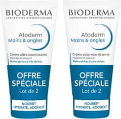 Bioderma Set hranilnih krem za roke in nohte Atoderm Mains (Ultra-Nourishing Cream Hands & Nails) 2 x 50 ml