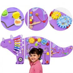 Viga Toys  senzorično-manipulativna lesena tabla EDU Triceratops