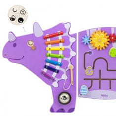 Viga Toys  senzorično-manipulativna lesena tabla EDU Triceratops