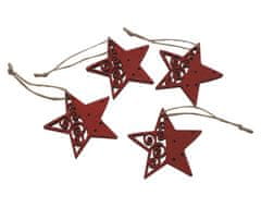 Viseča dekoracija Stars perf. 4pcs 6cm CRV les