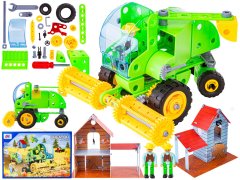 shumee Gradbene kocke FARMER SET 153 El. Kmetijska vozila, kombajn, skedenj, traktor za odvijanje in obračanje 8v1