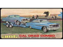 shumee Plastični model - komplet 3v1 avto + avto + prikolica 1:25 inch Drag Combo 1964 Galaxie, AWB Falcon & prikolica